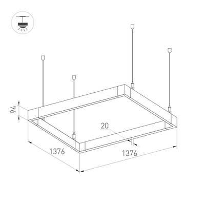 Светильник ALT-LINEAIR-QUADRAT-FLAT-UPDOWN-DIM-1375-170W Day4000 (BK, 100 deg, 230V) (Arlight, IP20 Металл, 3 года)