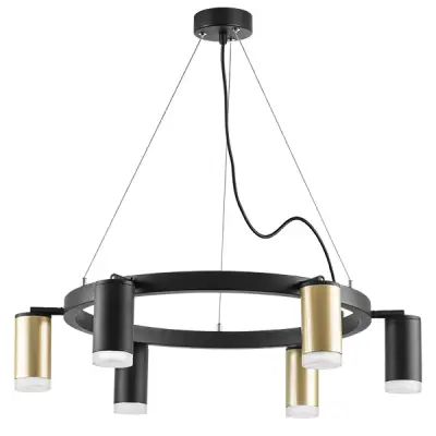 LR0164033730 Люстра RULLO 6х50W GU10 ЧЕРНЫЙ/ЗОЛОТО (571016+214440-3+214437-3+202430-6)