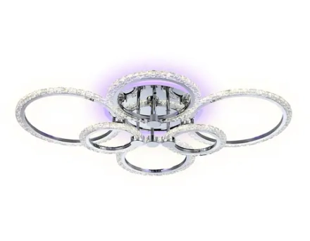 Потолочный светодиодный светильник с пультом FA413/4+2 CH хром 132W 840*600*120 (ПДУ РАДИО 2.4G)
