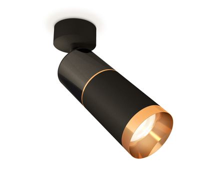 Комплект поворотного светильника XM6313014 SBK/DCH/PYG черный хром/черный песок/золото желтое полированное MR16 GU5.3 (A2210, C6303, A2062, C6313, N6134)