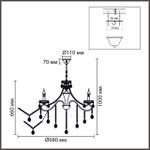 8346/7 CLASSI бронза/прозрачный, металл/хрусталь Люстра потолочная E14 7*40W 220V LUINA