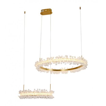 08245,36PA Люстра диммируемая Лаура латунь d40+60 h150 Led 60W (3000K) с пультом ДУ