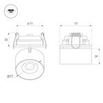 Светильник SP-PLURIO-BUILT-R77-9W Warm3000 (BK-CHR, 36 deg, 230V) (Arlight, IP20 Металл, 3 года)