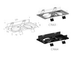 Корпус светильника встраиваемый поворотный для насадок D70mm C7664 SBK черный песок 225*120*H25mm MR16 GU5.3