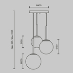 Подвесной светильник Базовая форма / Basic form E14х3, MOD321PL-03B. TM Maytoni
