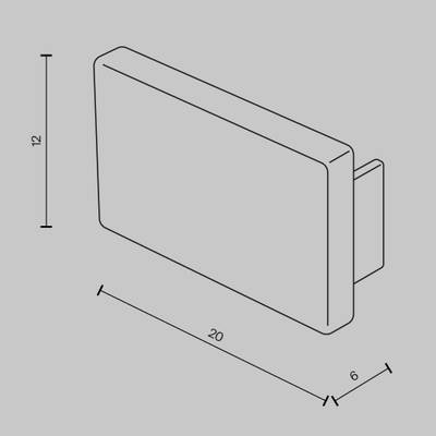 Заглушка для накладного/встраиваемого шинопровода, 2 шт. Basity, черный, TRA172EC-12B. TM Maytoni