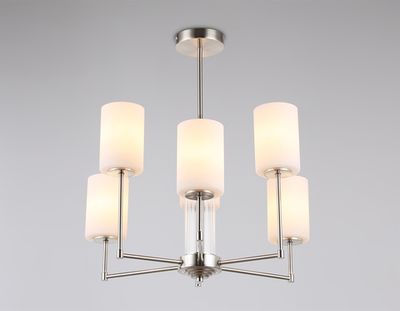 Светильник подвесной LH56211/6 SN/FR никель/белый матовый E27/6 max 60W D600*600