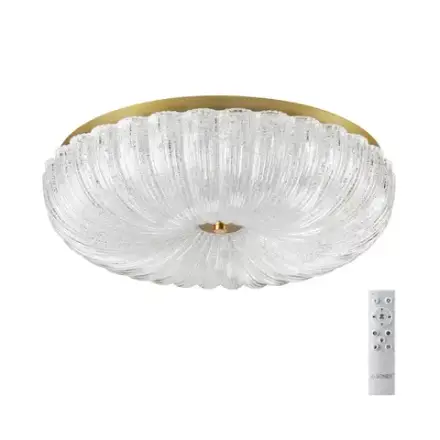 7719/60L PIKO LED SN 567 Светильник металл/стекло/прозрачный/золотой LED 60Вт 3000-6500K D500 IP20 пульт ДУ TESORO