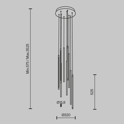 Подвесной светильник Луч света / Light stick 3000К 46Вт, MOD236PL-L54B3K. TM Maytoni