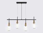 Светильник подвесной LH55254/4 BK/BS/CL черный/латунь/прозрачный E14*4 max 40W 845*65*1150
