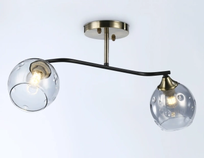 Светильник подвесной TR303008/2 SB/BK/SM бронза/черный/дымчатый E27/2 max 40W 560*140*240