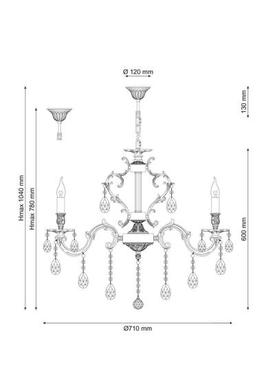 Люстра Lucia Tucci BARLETTA 1730.8 antique
