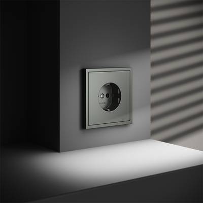 VLS040106 Розетка встраиваемая VOLTUM S70 с заземлением 16А, (титан) (ТМ Maytoni)