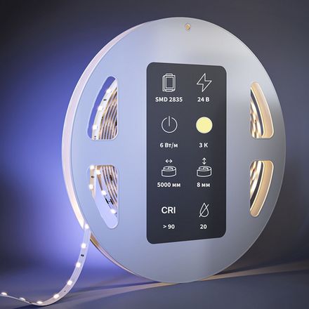Светодиодная лента Ultra 24В 2835 6Вт/м 3000К 5м IP 20 201094. TM Maytoni