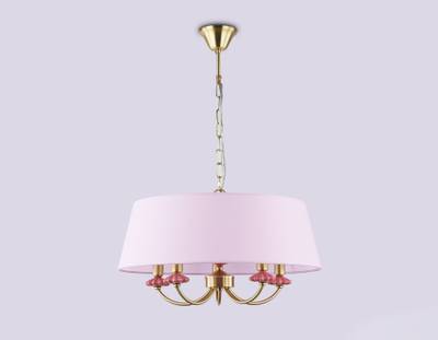 Светильник подвесной LH75021/5 GD/PI золото/розовый E14/5 max 40W D550*730