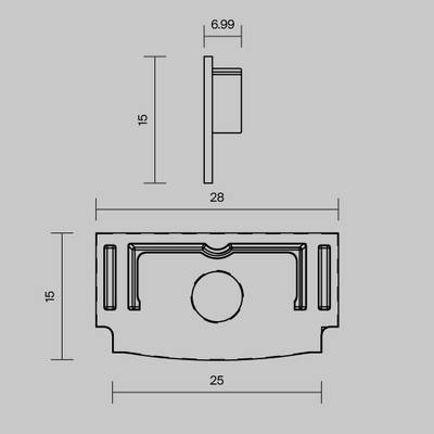 Комплект заглушек (для профиля 61×14) 2 шт., ALM-6114-B-EC 642013. TM Maytoni