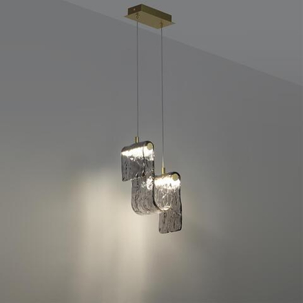 5106/11L L-VISION ODL26 549 брашинг/дымчатый металл/стекло Подвес LED x 11W 4000K FLOW