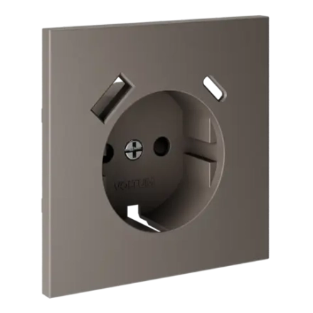 VLS001014 Накладка для розетки с заземлением и защитными шторками, с USB A+C, S70 (капучино). (ТМ Maytoni)