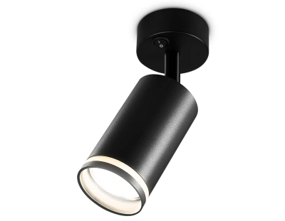 Накладной спот с выключателем TA121 BK черный GU10 max 12W D70*164*D55