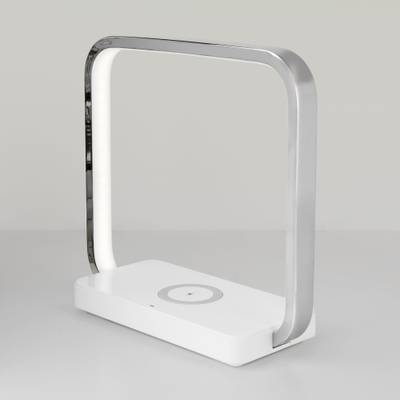 Настольный светодиодный светильник с беспроводной зарядкой и регулировкой яркости 80502/1 хром