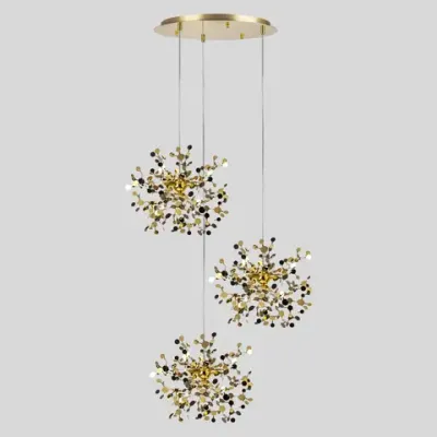 L3PR721132 Подвес тройной круглый EXTRA 3x3x5W(led) G9  (721132 - 3 + 572132 -1) ЗОЛОТО Lightstar