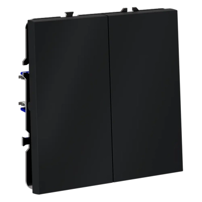 VLS020107 Выключатель встраиваемый VOLTUM S70 двухклавишный 10А, (графит). (ТМ Maytoni)