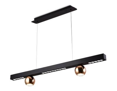 Светильник светодиодный подвесной FL5956 BK/GD черный/золото 4200K 18W 1000*70*1200 (Без ПДУ)