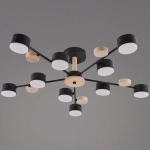 03758-0.3-10 BK+WOOD GX53 светильник потолочный Reluce, GX53х10