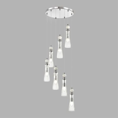 8268/7A NEOCLASSI LN26 159 хром/белый/прозрачный, металл/керамика/стекло Люстра каскадная Е14 7*40W 220V EMILY