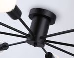 Потолочный светильник в стиле лофт TR80411/8 BK черный E27/8 max 60W D950*150