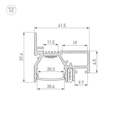 Профиль STRETCH-20-WALL-D-SIDE-2000 BLACK (Arlight, Алюминий)