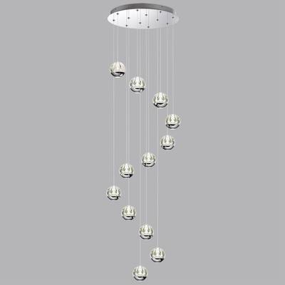 5100/60L L-VISION ODL25 хром/прозрачный/акрил Люстра каскадная LED 60W (12*5W) 4000K 3000Лм SONO