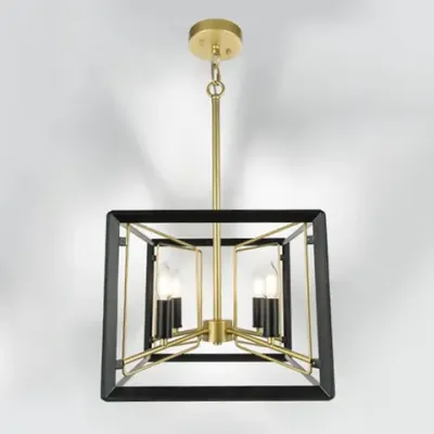 713447 Люстра REGOLO 4х40W E14 ЧЕРНЫЙ МАТОВЫЙ/ЗОЛОТО Lightstar