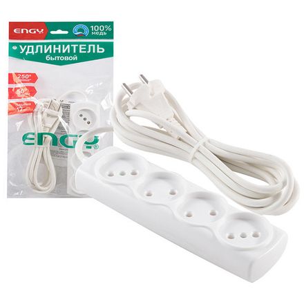 Удлинитель ENGY "Премиум" 3м/4роз. (ПВС 2х0,75)