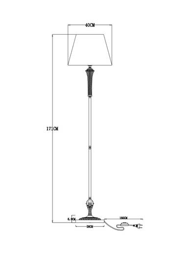 Торшер Arte Lamp GRACIE A7301PN-1PB, 1хE27