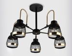 Подвесная люстра TR8002/5 SB/BK бронза/черный E27 max 40W D640*440