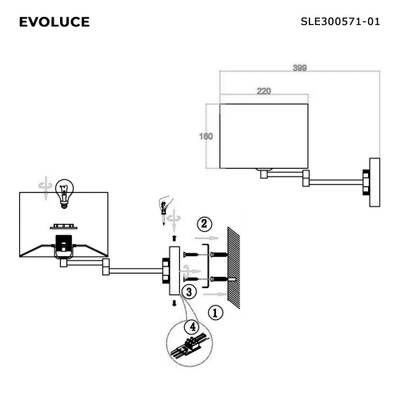 SLE300571-01 Бра Никель/Кофейный, Золото E27 1*40W