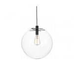 07562-25,21 Подвес Меркурий прозрачный (с черными креплениями и проводом) d25 h200 E27 1*40W