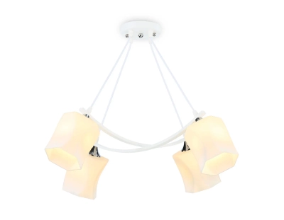 Светильник подвесной TR303156/4 WH/CH/FR белый/хром/белый матовый E27/4 max 40W 640*640*410