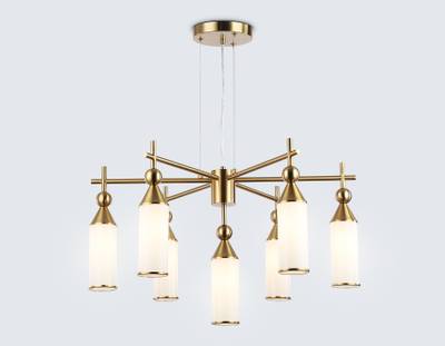 Светильник подвесной LH55278/7 BS/FR латунь/белый матовый E14*7 max 40W D640*1390