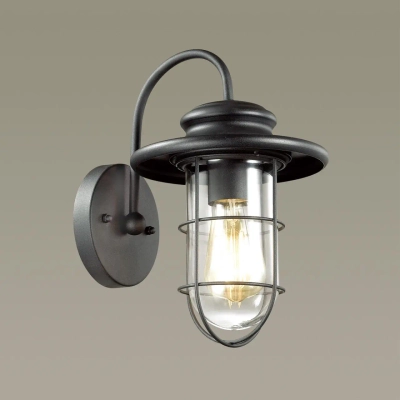 4171/1W NATURE ODL19 717 черный/прозрачный Уличный настенный светильник IP44 E27 1*60W HELM