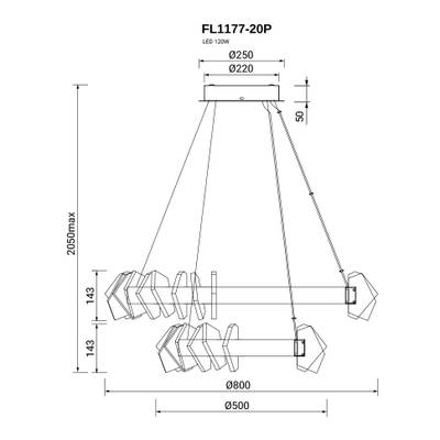 Люстра подвесная Celeste Chrome FL1177-20P, LED