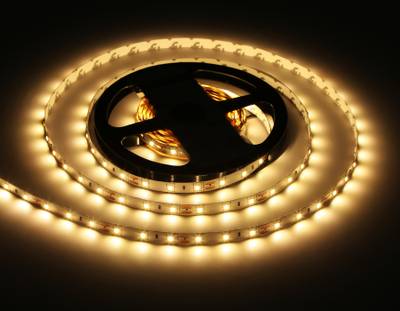 Светодиодная лента GS1001 2835 60Led/ 4.8W m/ 12V IP20 3000K/ 5000*8*1.2mm/ кратность резки 50mm (2 конт.)