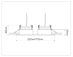 Светильник встраиваемый TN52344/2 SBK/GBK черный песок/черный глянец GX53 max 12W 220*115*25