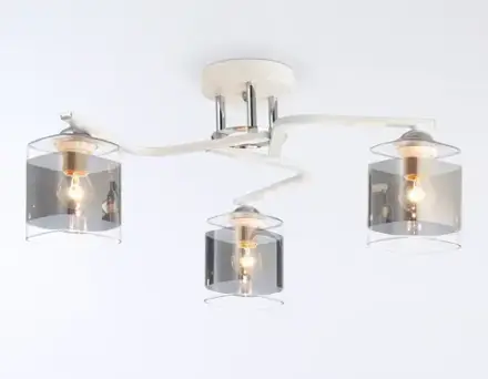 Светильник потолочный TR303217/3 WH/CH/SM белый/хром/дымчатый E27*3 max 60W D540*250