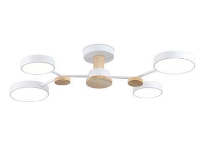 Светильник светодиодный подвесной FL4858/4 WH/WD белый/дерево 60W 3000-6000K 700*400*120  (без ПДУ)