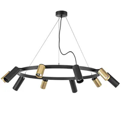 LR020405875 Люстра RULLO 10х50W GU10 ЧЕРНЫЙ/ЗОЛОТО (571020+214440-5+214487-5)