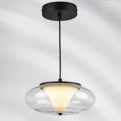612117 Люстра PALERMO 8W LED 350LM G ЧЕРНЫЙ/ПРОЗРАЧНЫЙ 3000K Lightstar