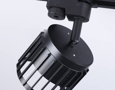 Трековый однофазный светильник со сменной лампой GL5349 BK черный GX53 D100*80