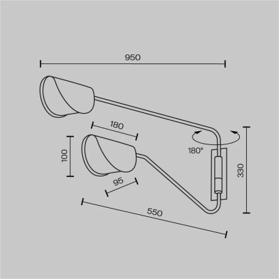 Настенный светильник (бра) Моллис / Mollis G9х2, MOD126WL-02B. TM Maytoni
